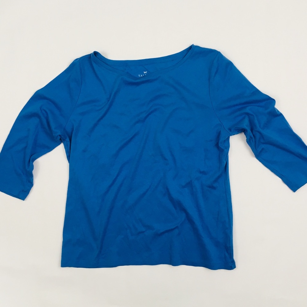 Talbots XL 3/4 Sleeve Bateau Neck Tee - NEW